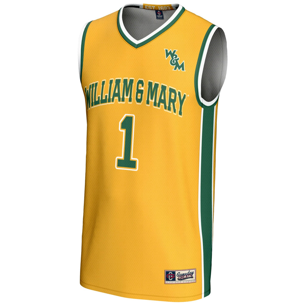 #1 William & Mary Tribe Lightweight Basketball Jersey - Gold product image 3, provided for visual reference and product