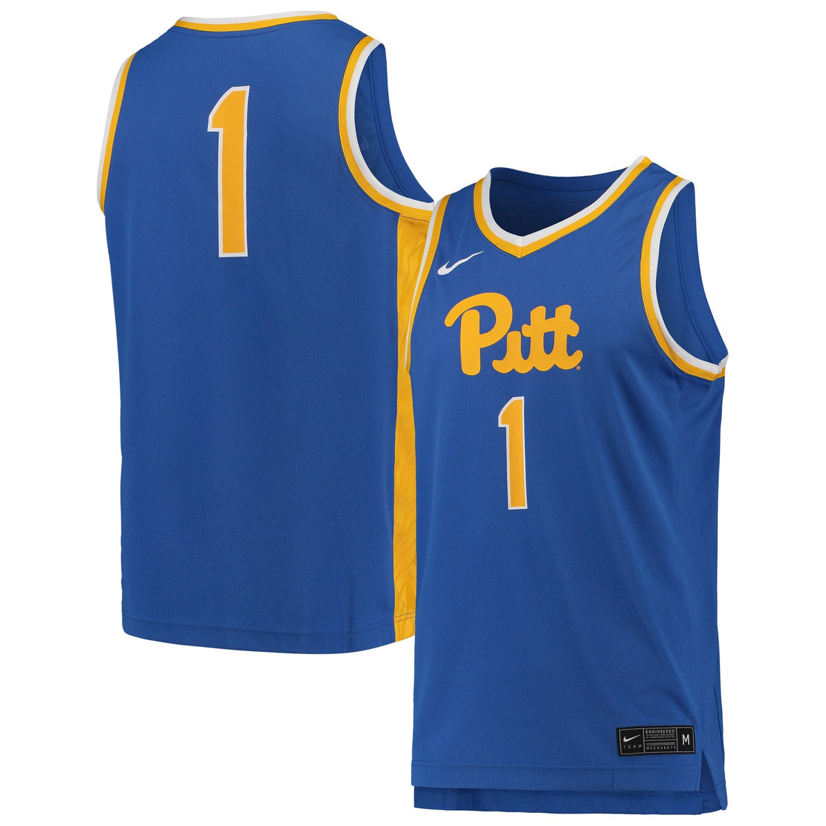 #1 Pitt Panthers Team Replica Basketball Jersey - Royal product image 1, provided for visual reference and product detail