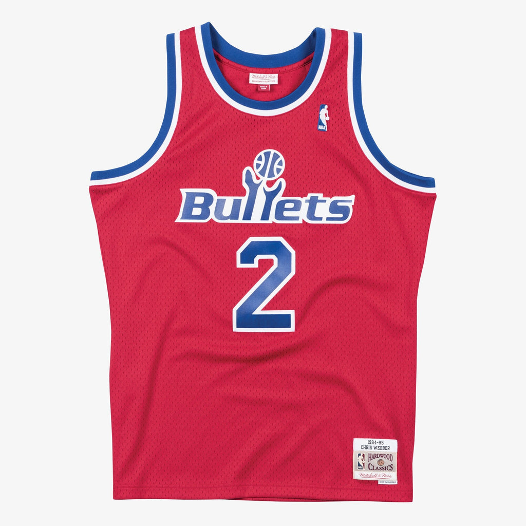 Washington Bullets Chris Webber 1994 Swingman Road Authentic Jersey - Scarlet product image 3, provided for visual reference
