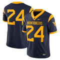 #24 Navy West Virginia Mountaineers Game Jersey product image 1, provided for visual reference and product detail review