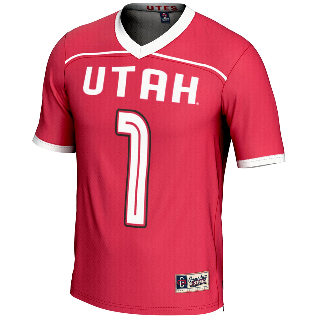 Utah Utes #1 Lightweight Lacrosse Jersey - Red product image 3, provided for visual reference and product detail review