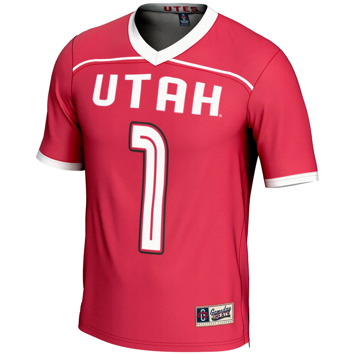 Utah Utes #1 Lightweight Lacrosse Jersey - Red product image 3, provided for visual reference and product detail review