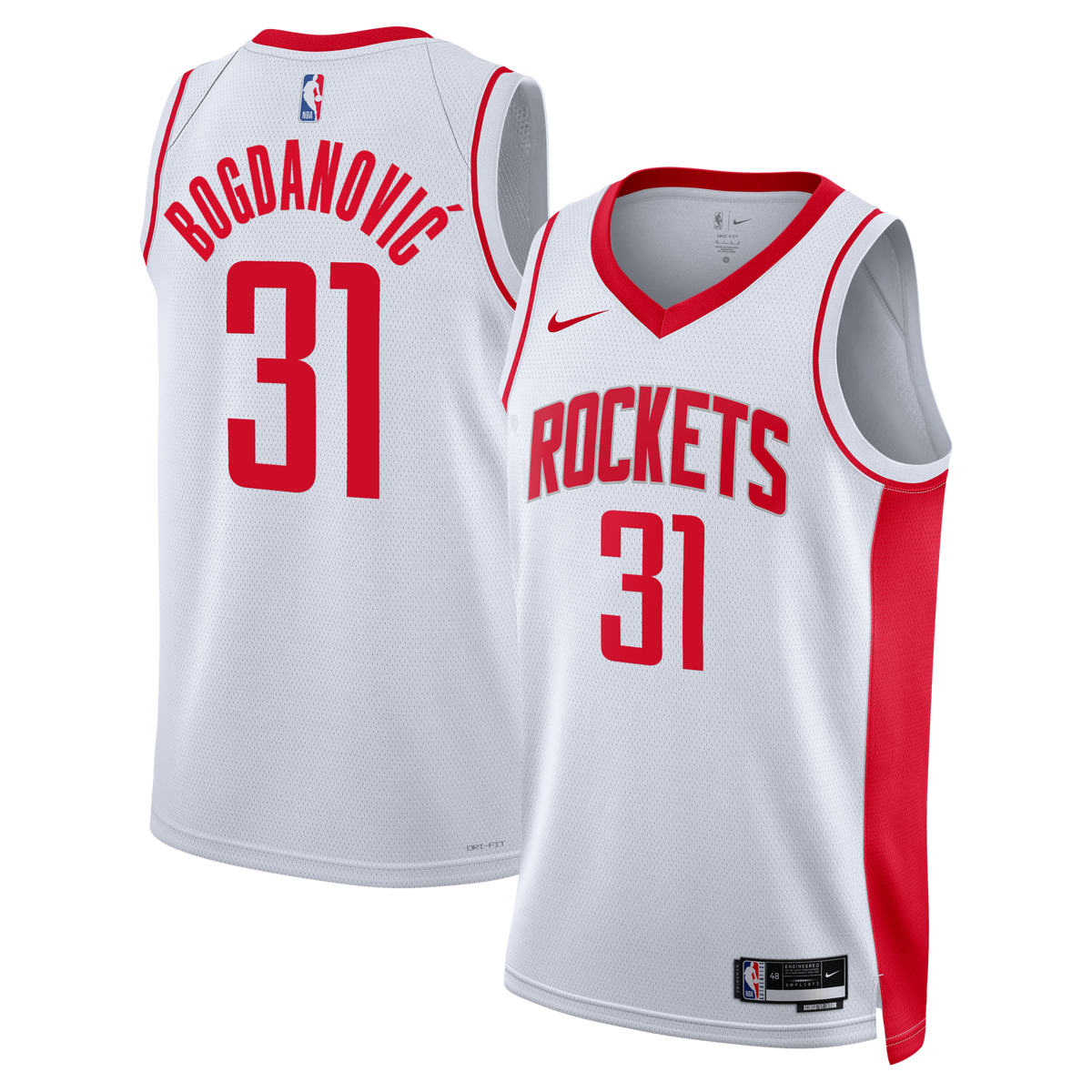Houston Rockets Association Edition Swingman Jersey - White - Bogdan Bogdanović product image 1, provided for visual