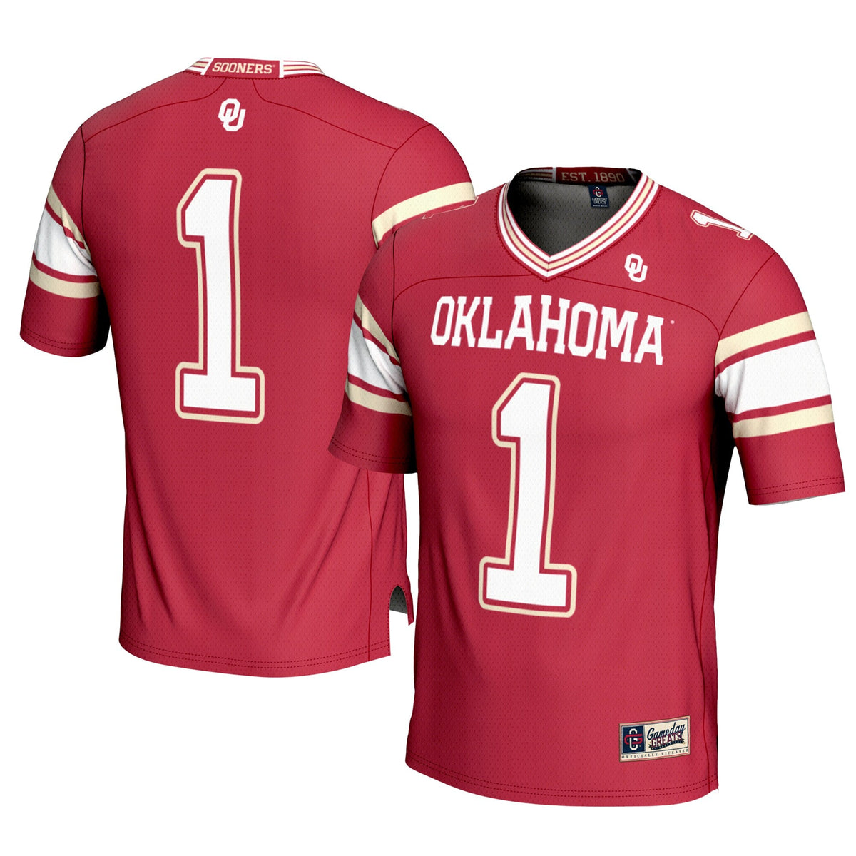 #1 Oklahoma Sooners Football Jersey - Crimson product image 2, provided for visual reference and product detail review