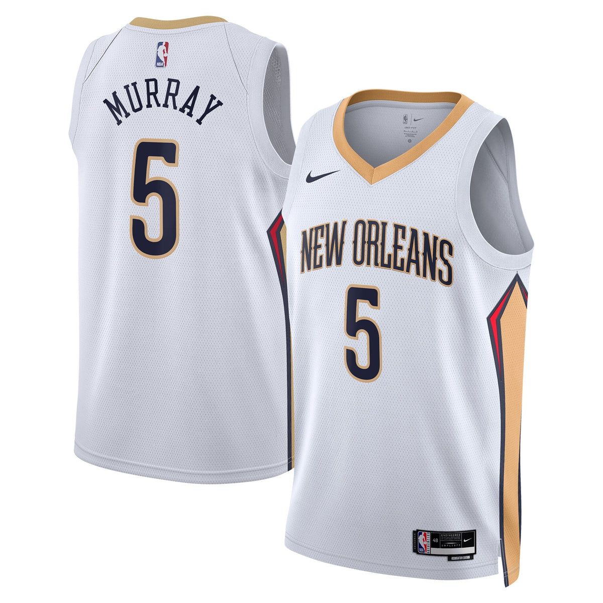 New Orleans Pelicans Association Edition Swingman Jersey - White - Dejounte Murray product image 1, provided for visual