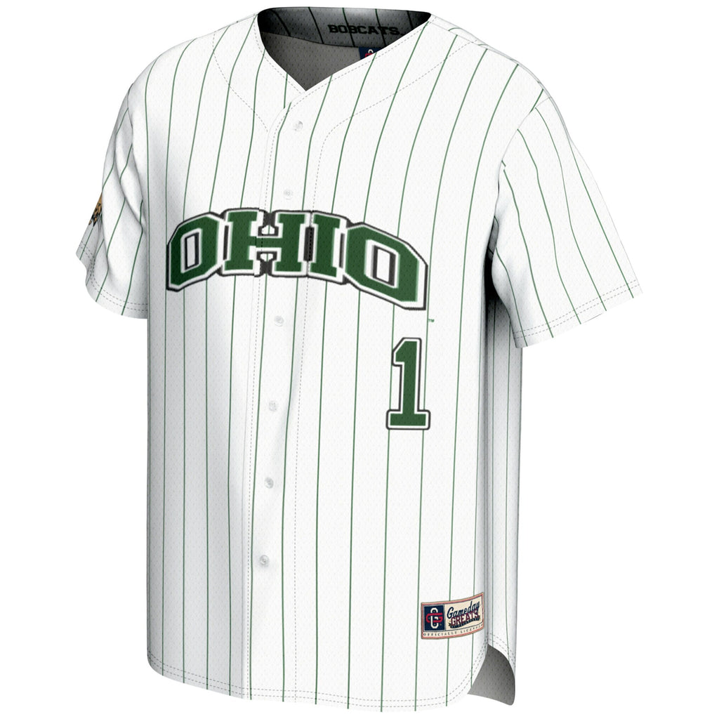 #1 Ohio Bobcats Lightweight Baseball Jersey - White product image 3, provided for visual reference and product detail review