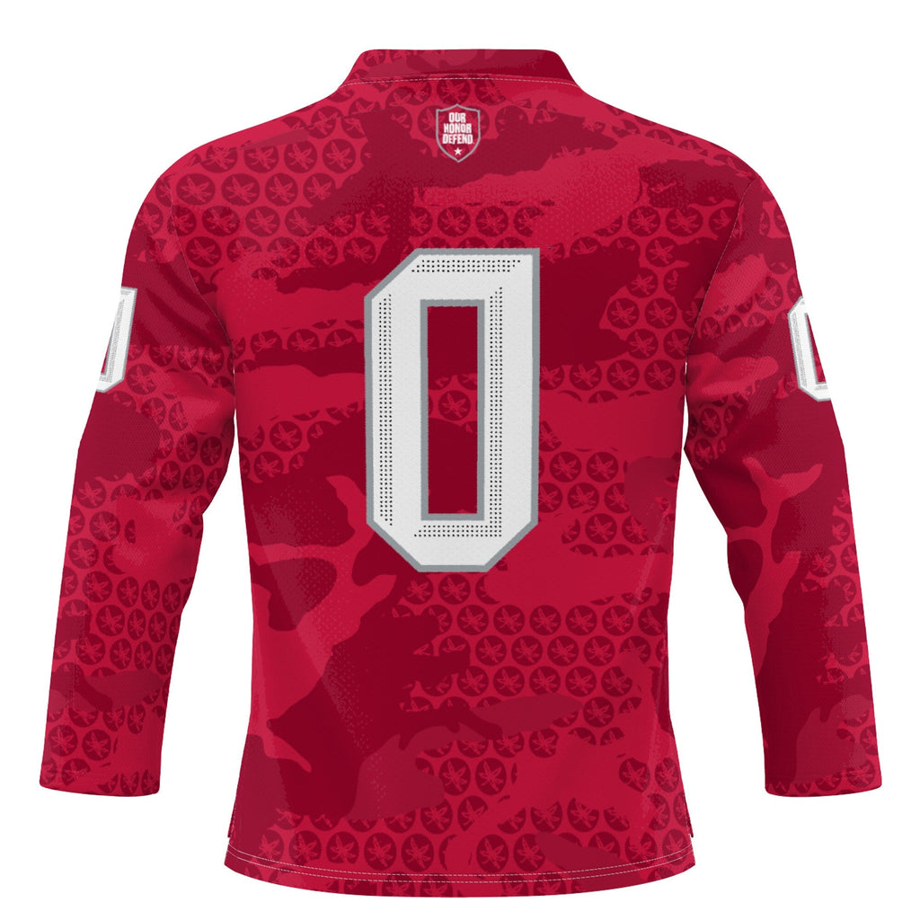 #0 Ohio State Buckeyes Ice Hockey Jersey - Scarlet product image 4, provided for visual reference and product detail review