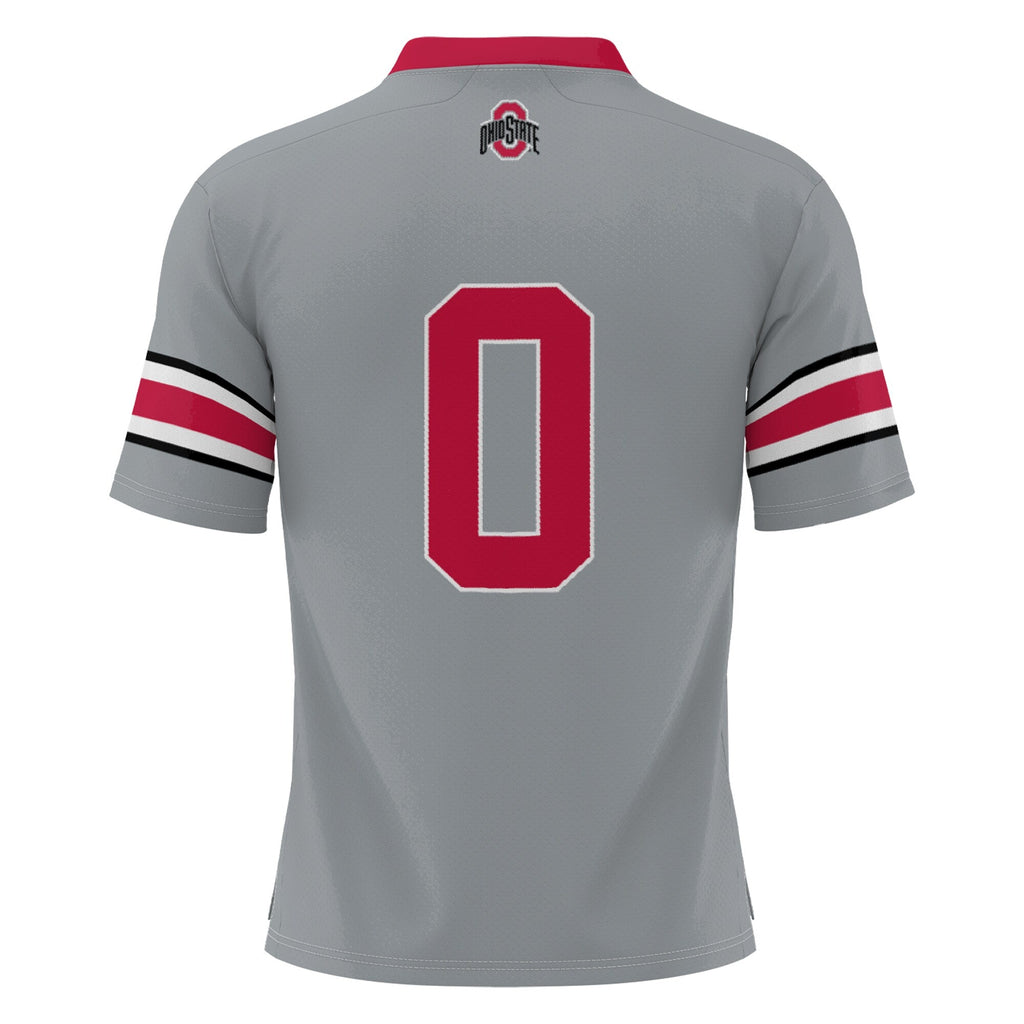 #0 Ohio State Buckeyes Lightweight Lacrosse Jersey - Gray product image 4, provided for visual reference and product detail