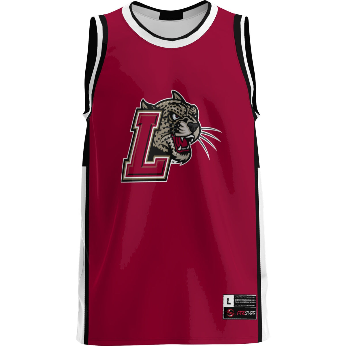 Lafayette College Leopards Lightweight Basketball Jersey - Maroon product image 3, provided for visual reference and product