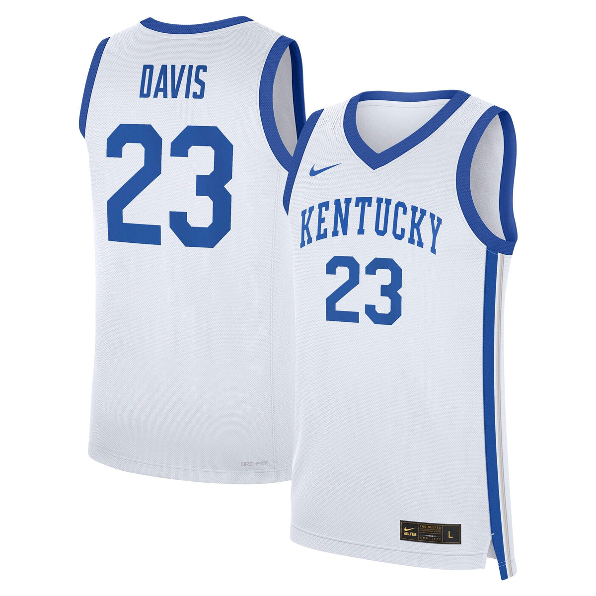 Anthony Davis Kentucky Wildcats Performance Replica Basketball Jersey - White product image 2, provided for visual reference