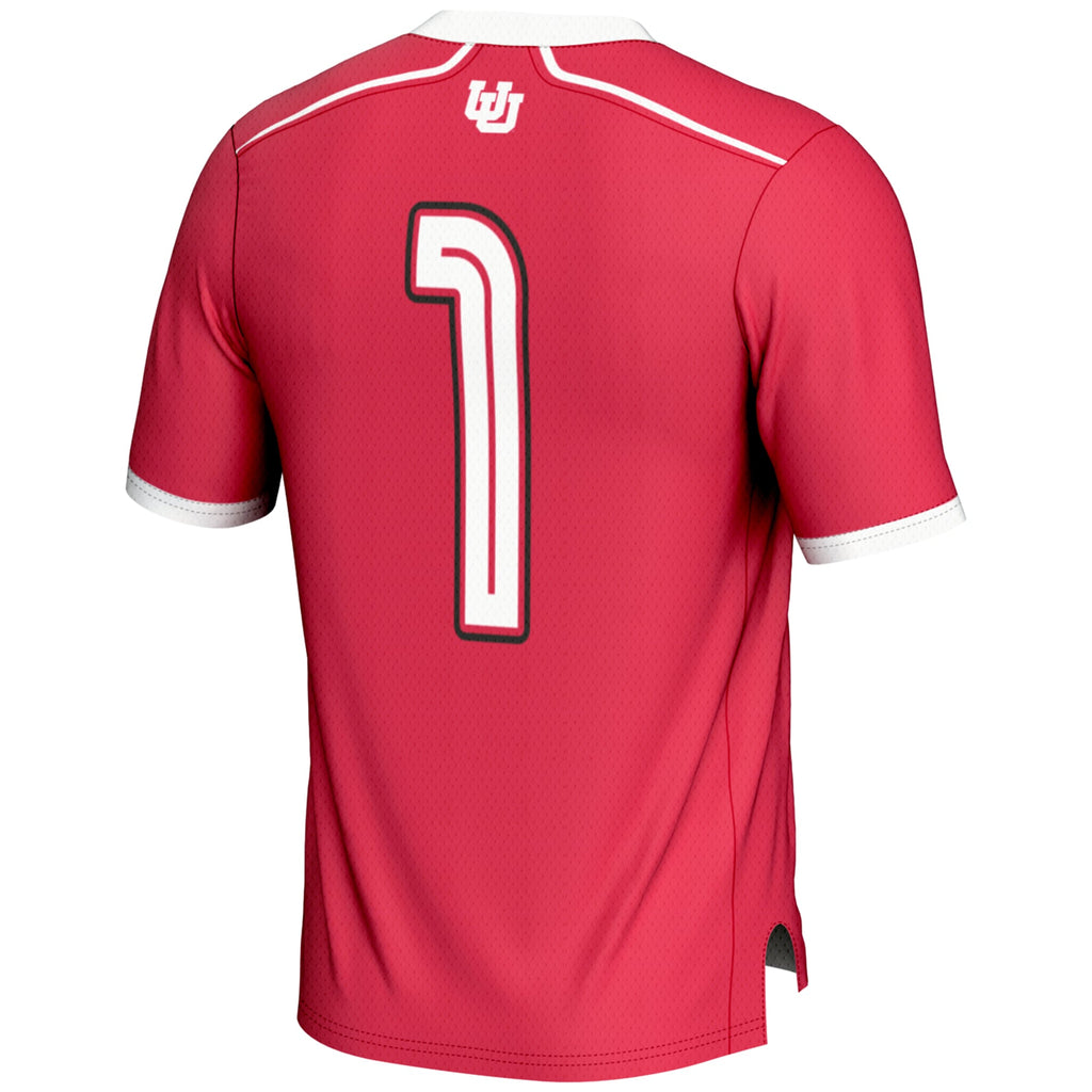Utah Utes #1 Lightweight Lacrosse Jersey - Red product image 4, provided for visual reference and product detail review