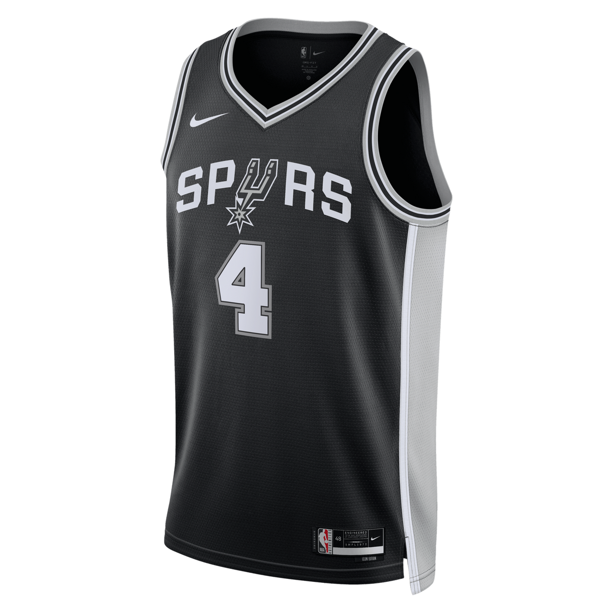San Antonio Spurs Icon Edition Swingman Jersey - Black - De'Aaron Fox product image 3, provided for visual reference and