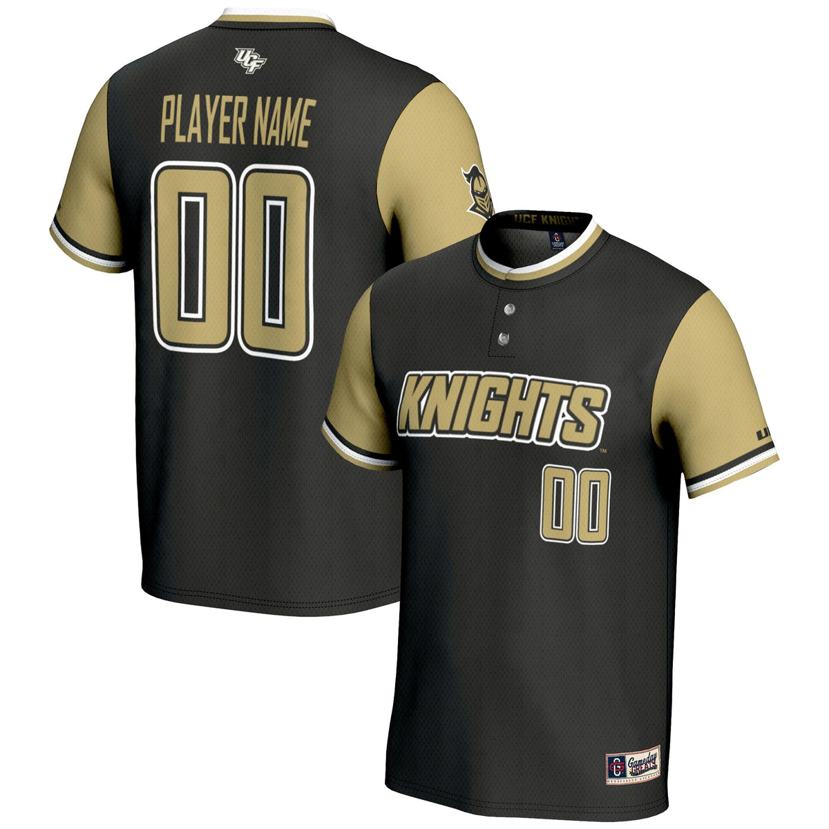 UCF Knights NIL Pick-A-Player Lightweight Softball Jersey - Black product image 2, provided for visual reference and product