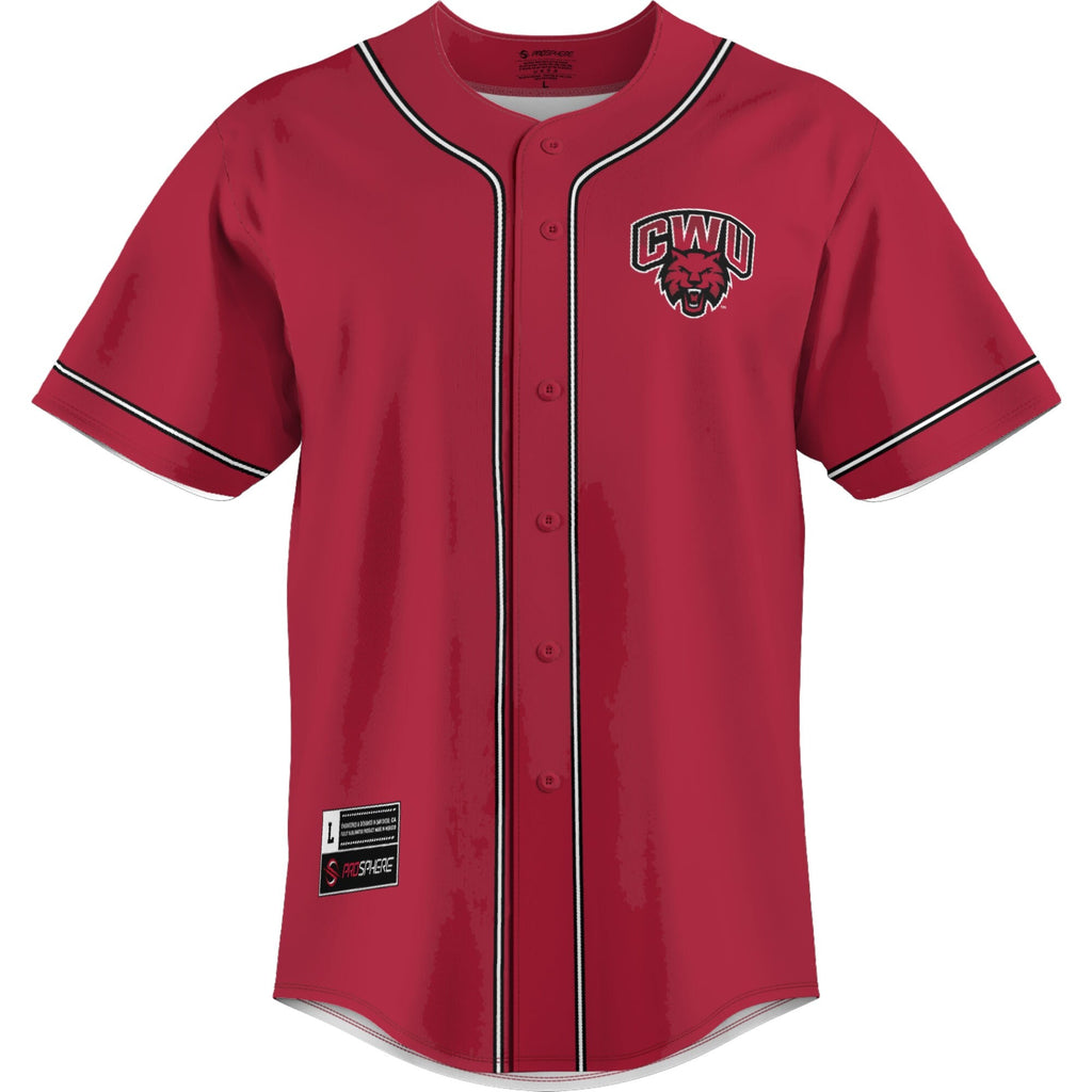 Central Washington Wildcats Lightweight Baseball Jersey - Crimson product image 3, provided for visual reference and product