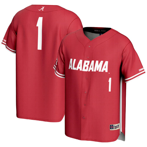#1 Alabama Crimson Tide Lightweight Baseball Fashion Jersey - Crimson product image 1, provided for visual reference and