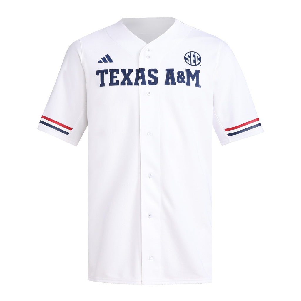 Texas A&M Aggies Replica Baseball Jersey - White product image 3, provided for visual reference and product detail review
