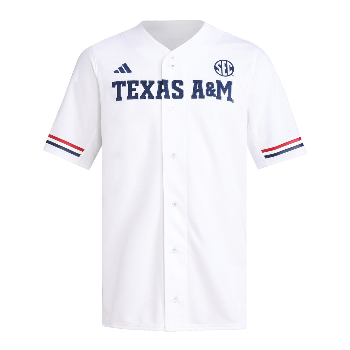 Texas A&M Aggies Replica Baseball Jersey - White product image 3, provided for visual reference and product detail review