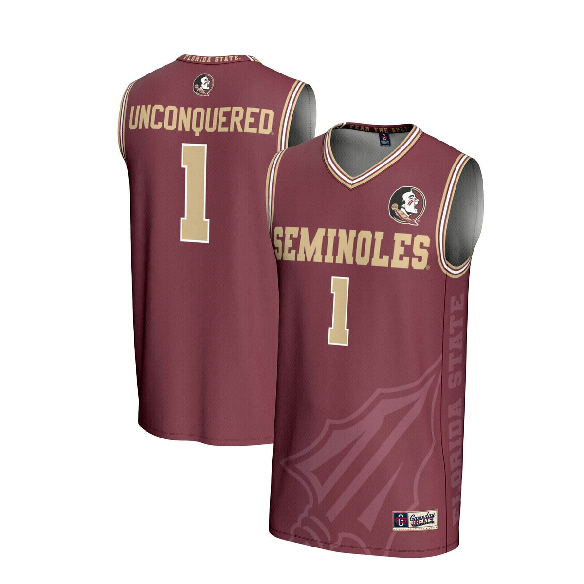 #1 Florida State Seminoles Lightweight Icon Print Basketball Jersey - Garnet product image 2, provided for visual reference