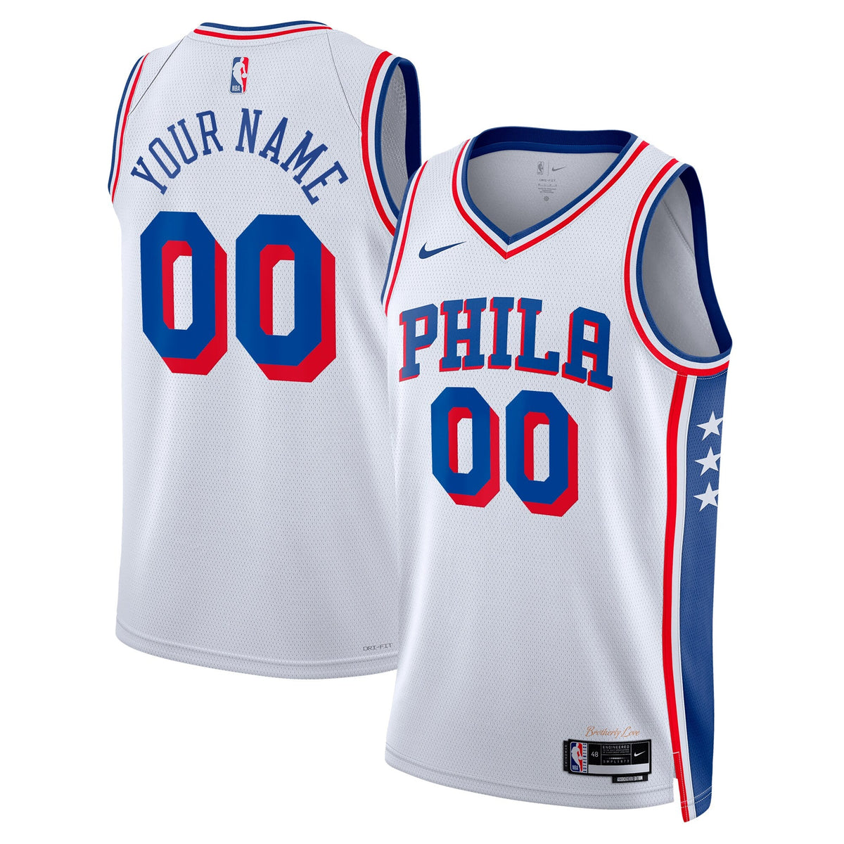 Philadelphia 76ers Association Swingman Jersey - Custom product image 1, provided for visual reference and product detail