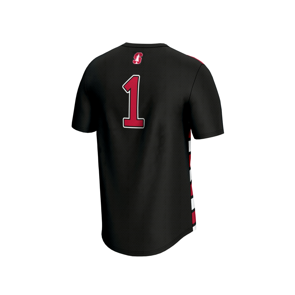 #1 Stanford Cardinal Lightweight Soccer Fashion Jersey - Black product image 4, provided for visual reference and product