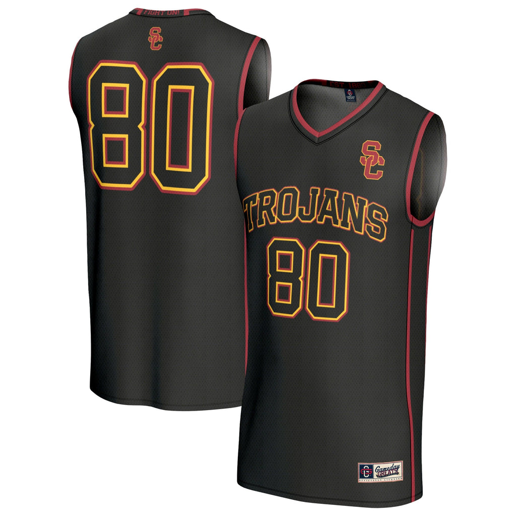 #80 USC Trojans Lightweight Basketball Fashion Jersey - Black product image 2, provided for visual reference and product