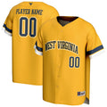West Virginia Mountaineers NIL Pick-A-Player Lightweight Collegiate Baseball Fashion Jersey - Gold product image 1, provided