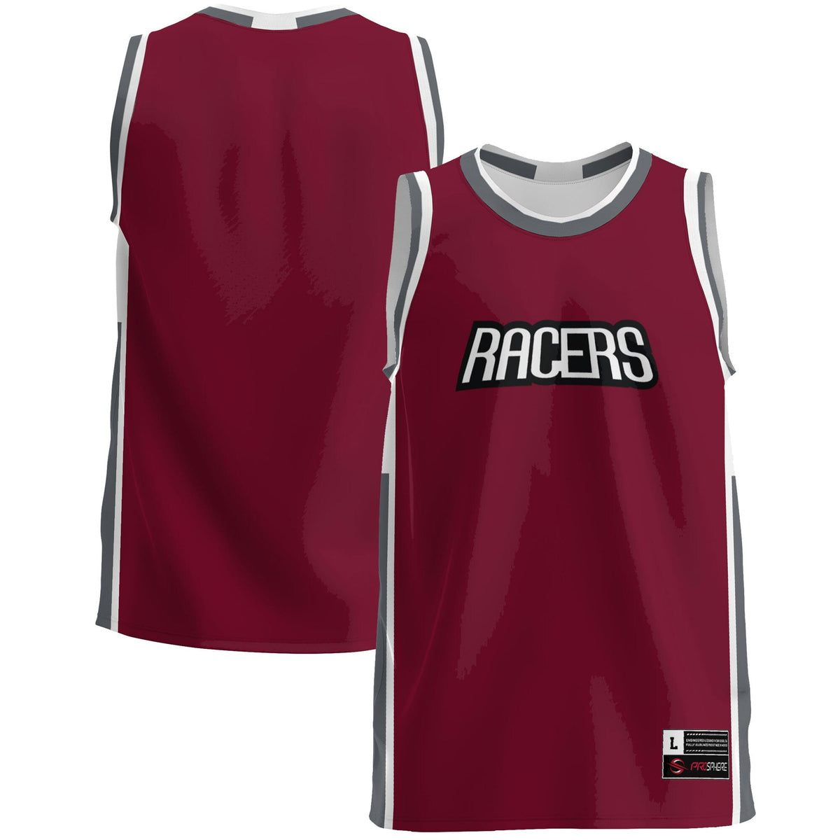 Northwestern Ohio Racers Lightweight Basketball Jersey - Burgundy product image 1, provided for visual reference and product