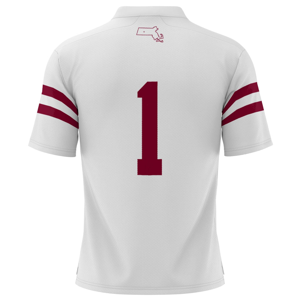 #1 UMass Minutemen Football Jersey - White product image 4, provided for visual reference and product detail review