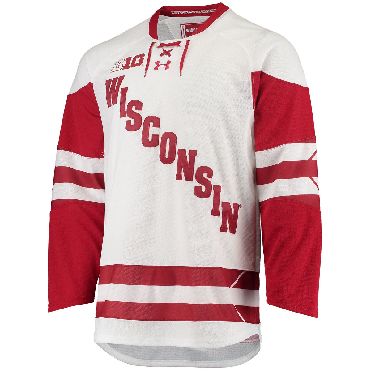 Wisconsin Badgers Replica Hockey Jersey - White product image 3, provided for visual reference and product detail review