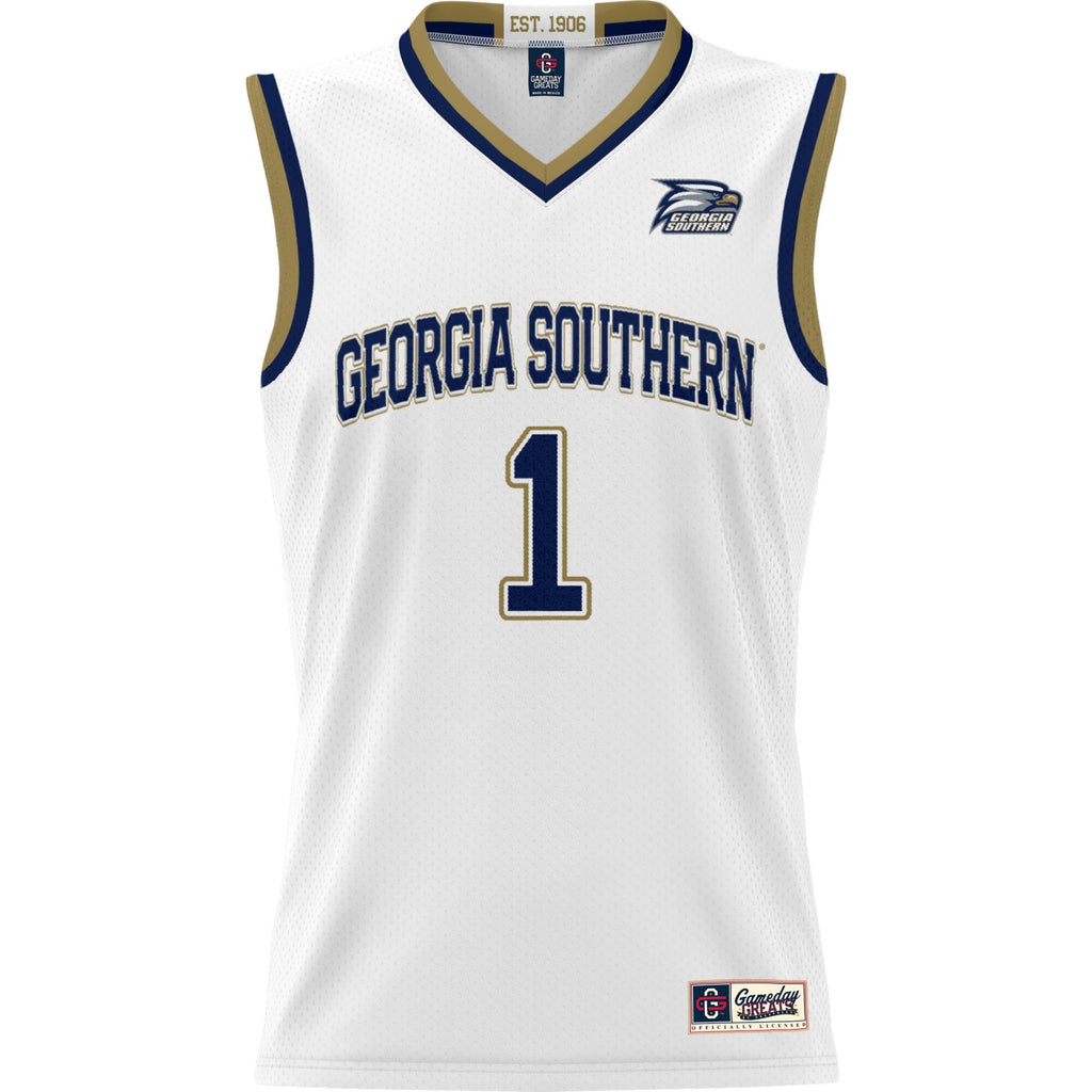#1 Georgia Southern Eagles Lightweight Basketball Jersey - White product image 3, provided for visual reference and product