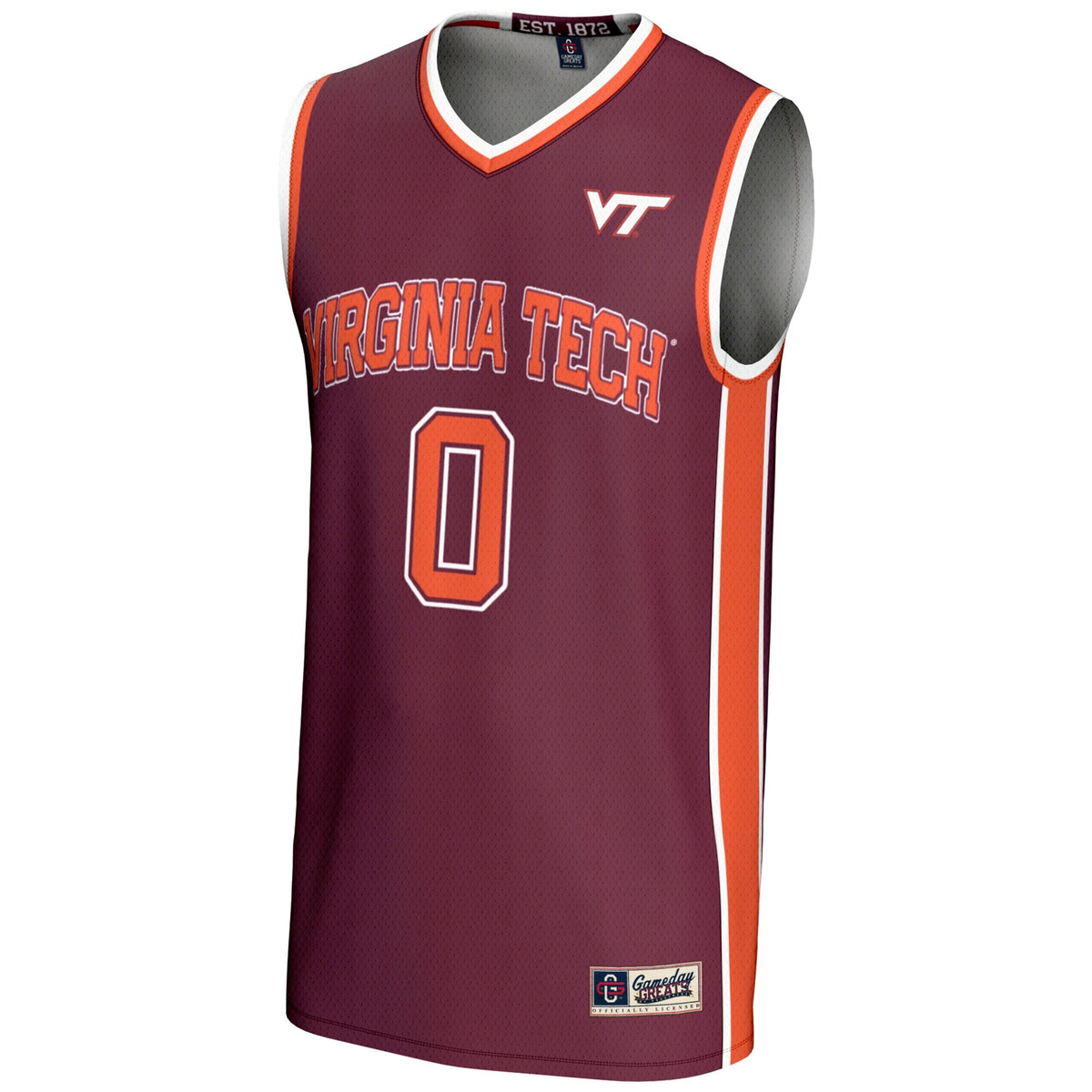 #0 Virginia Tech Hokies Lightweight Basketball Jersey - Maroon product image 3, provided for visual reference and product