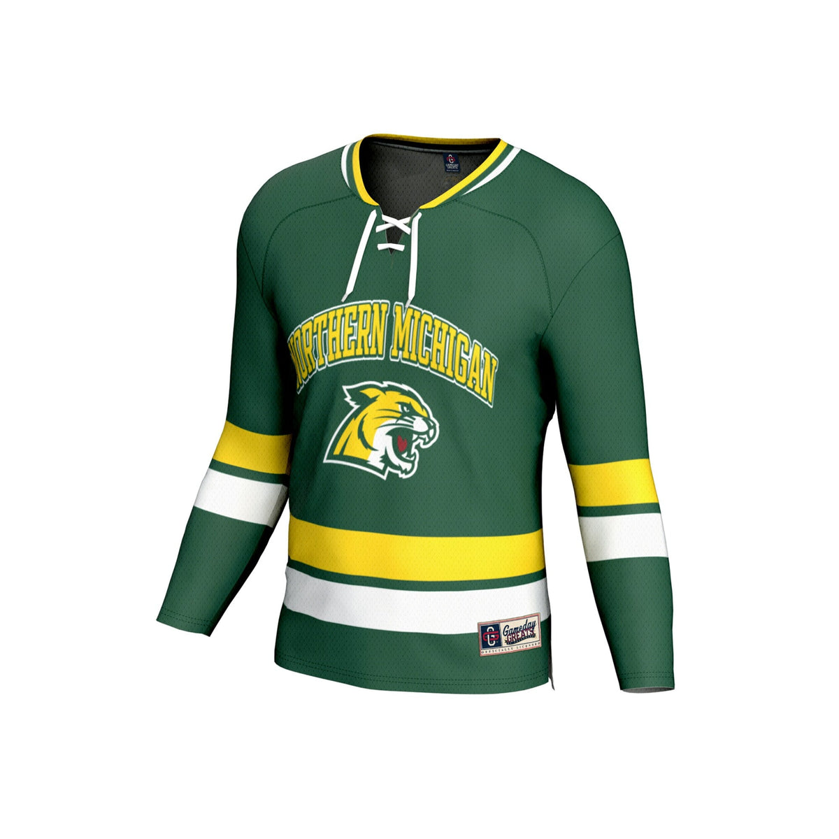 Northern Michigan Wildcats Spirit Hockey Jersey - Green product image 3, provided for visual reference and product detail