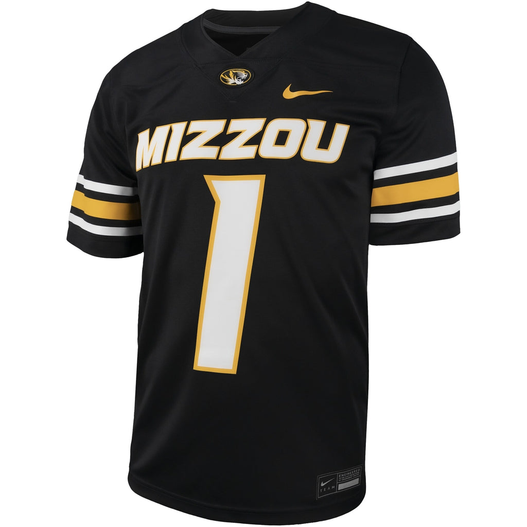 #1 Black Missouri Tigers Untouchable Football Replica Jersey product image 3, provided for visual reference and product
