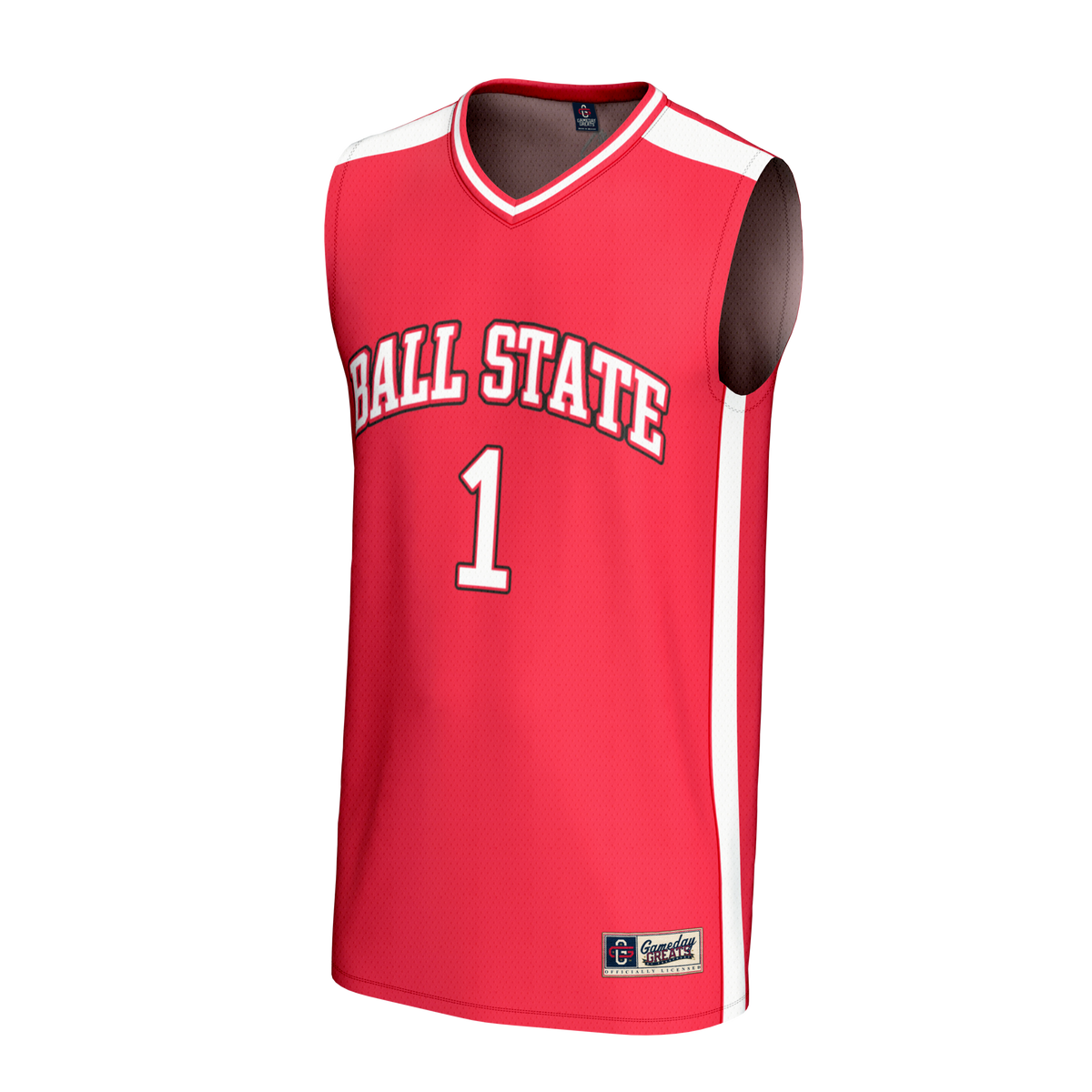 #1 Ball State Cardinals Adult Lightweight Collegiate Basketball Fashion Jersey - Cardinal product image 3, provided for