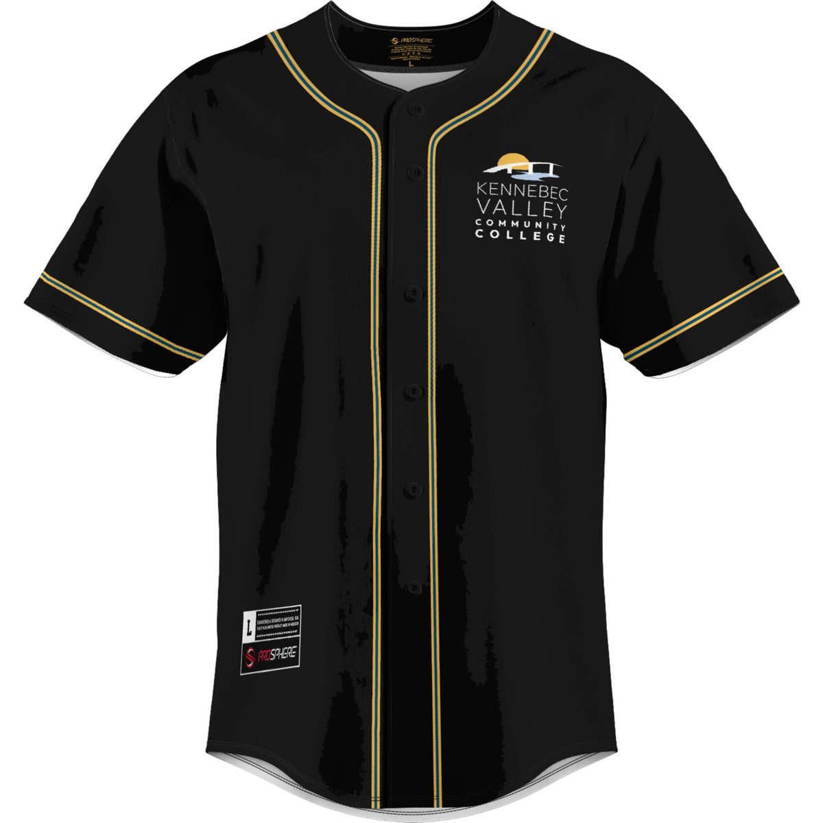 Kennebec Valley Community College Lightweight Baseball Jersey - Black product image 3, provided for visual reference and