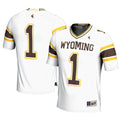 #1 Wyoming Cowboys Football Jersey - White product image 1, provided for visual reference and product detail review