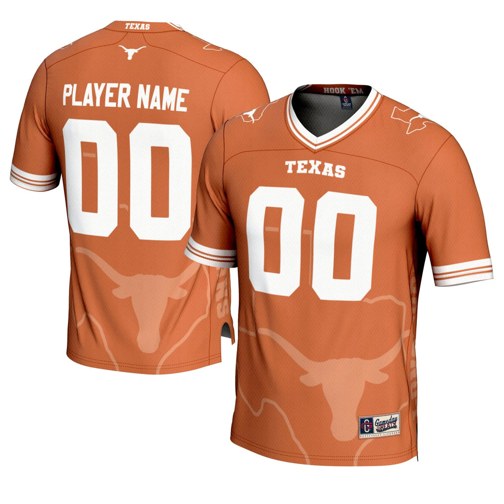 Texas Longhorns Icon Print NIL Pick-A-Player Football Jersey - Texas Orange product image 2, provided for visual reference
