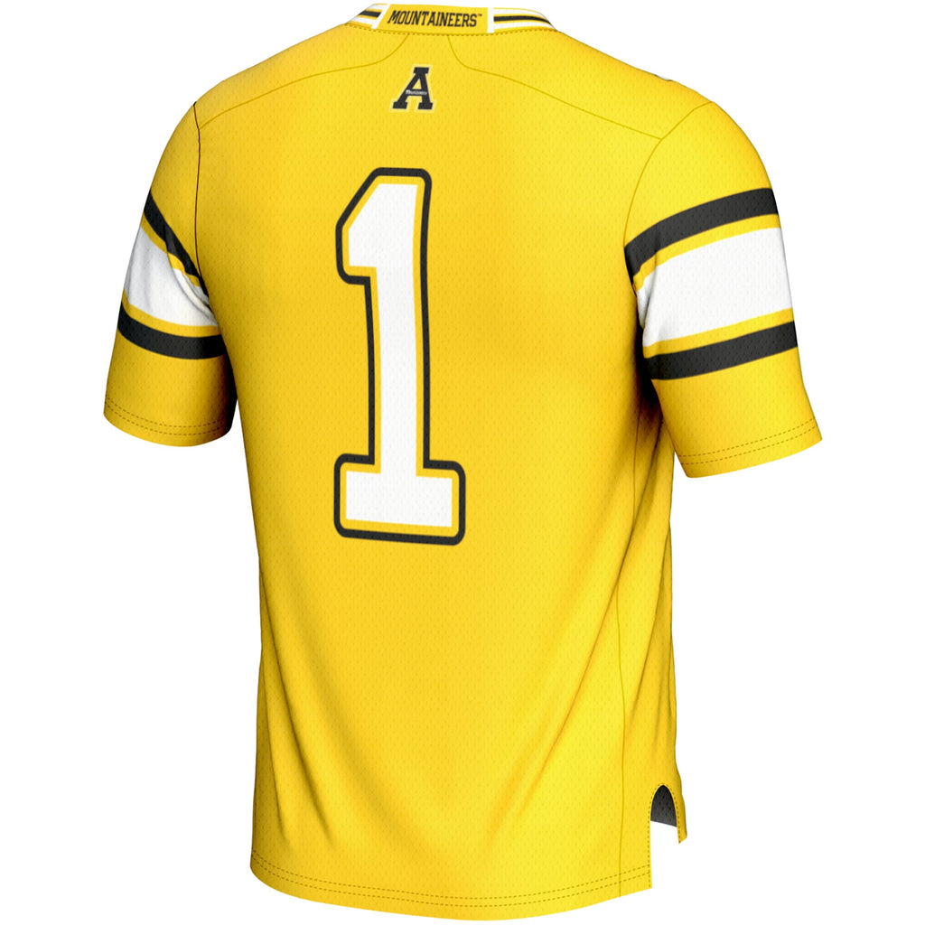 #1 Appalachian State Mountaineers Endzone Football Jersey - Gold product image 4, provided for visual reference and product
