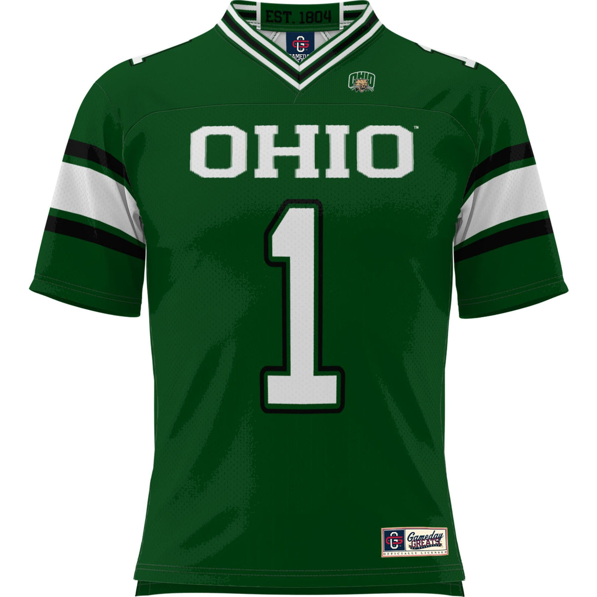 #1 Ohio Bobcats Football Jersey - Green product image 3, provided for visual reference and product detail review
