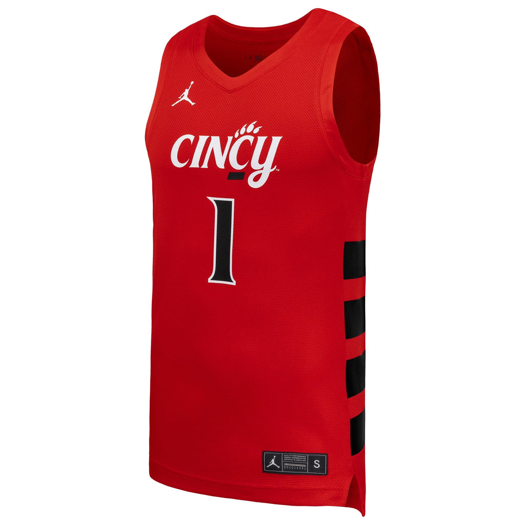 #1 Red Cincinnati Bearcats Replica Basketball Jersey product image 3, provided for visual reference and product detail review