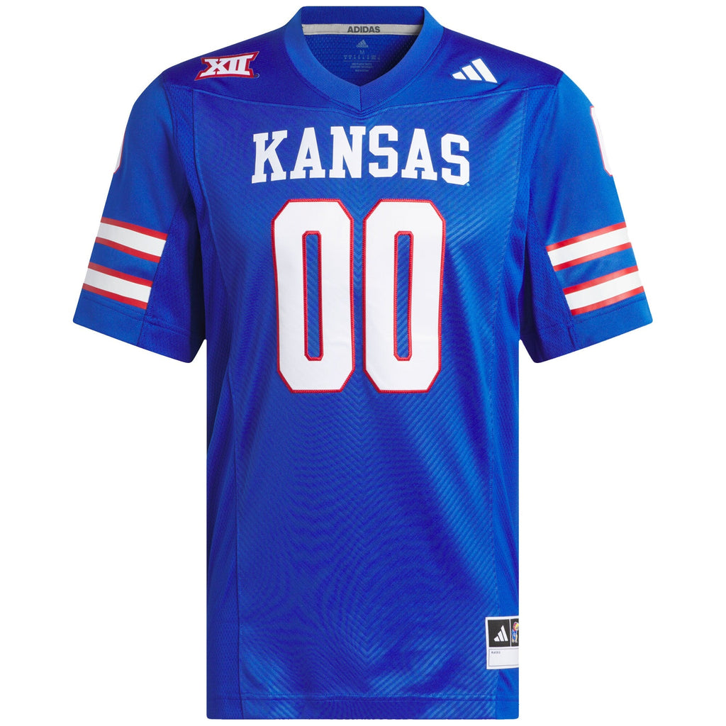 #00 Kansas Jayhawks Premier Football Jersey - Royal product image 3, provided for visual reference and product detail review