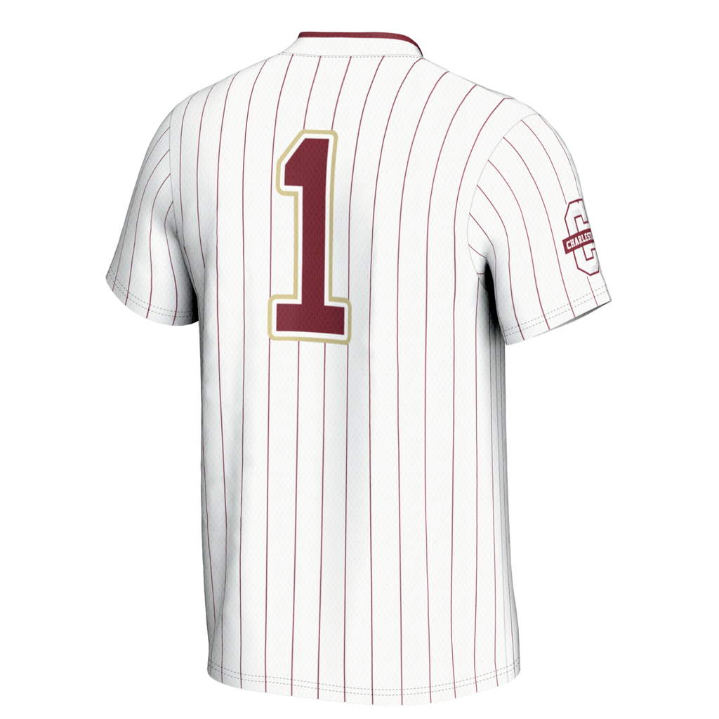 #1 Charleston Cougars Lightweight Softball Jersey - White product image 4, provided for visual reference and product detail
