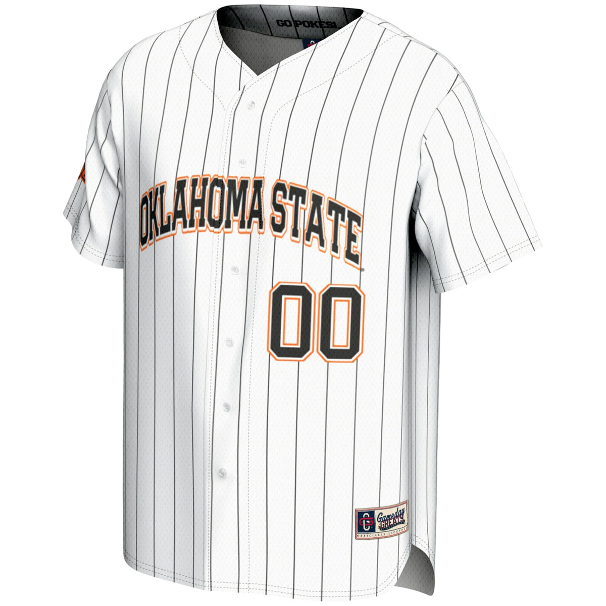 Oklahoma State Cowboys NIL Pick-A-Player Lightweight Baseball Jersey - White product image 3, provided for visual reference