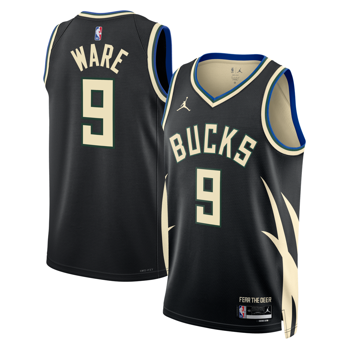 Milwaukee Bucks Statement Edition Swingman Jersey - Hunter Green - Kel'el Ware product image 2, provided for visual