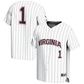 #1 Virginia Cavaliers Lightweight Baseball Jersey - White product image 1, provided for visual reference and product detail