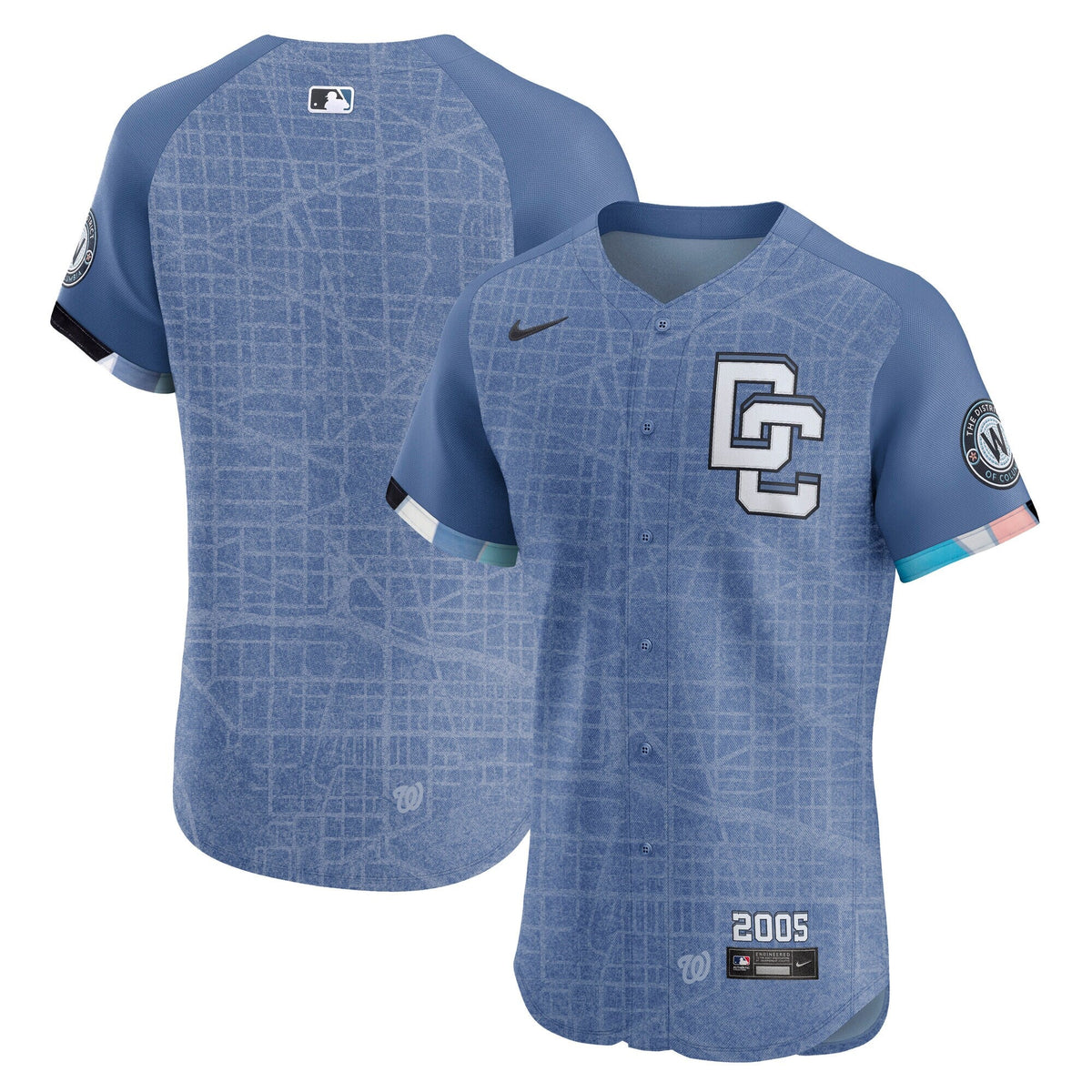 Washington Nationals Blue 2025 City Connect Elite Jersey product image 2, provided for visual reference and product detail