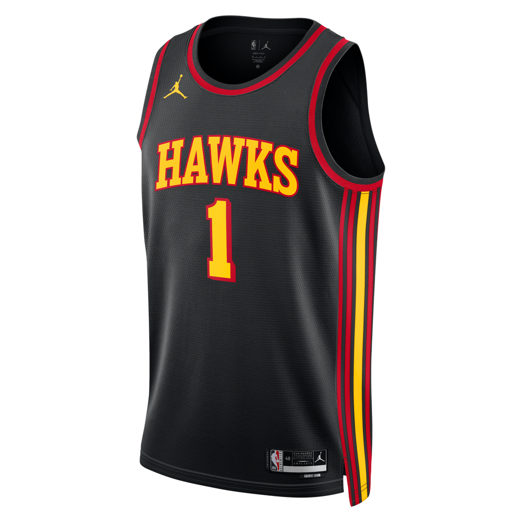 Atlanta Hawks Statement Edition Swingman Jersey - Black - Jalen Johnson product image 3, provided for visual reference and