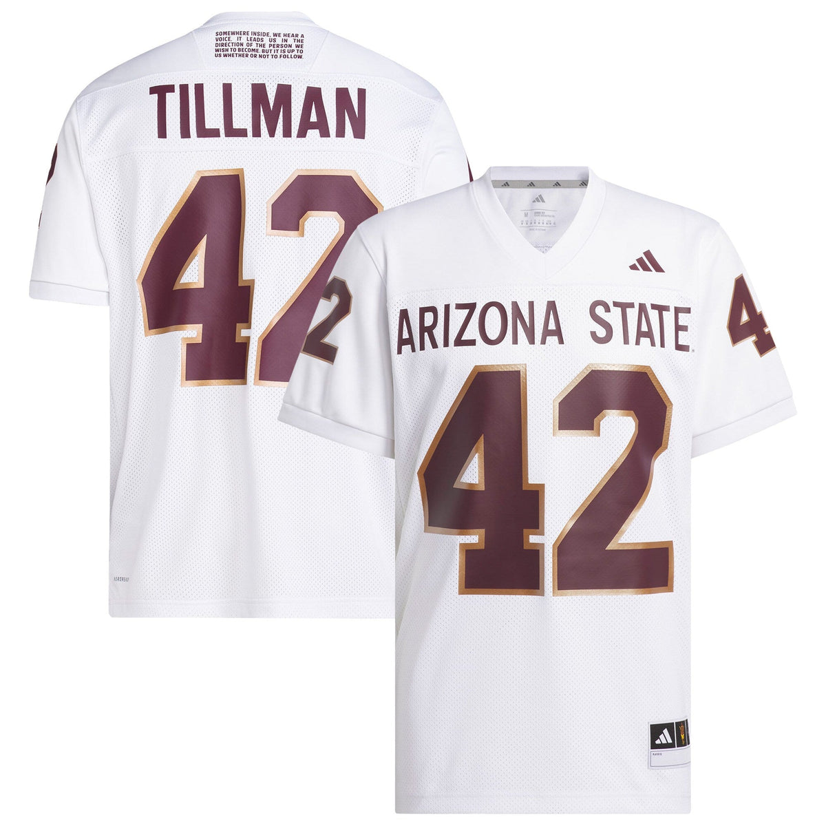 Pat Tillman #42 White Arizona State Sun Devils Away Icon Premier Football Jersey product image 2, provided for visual
