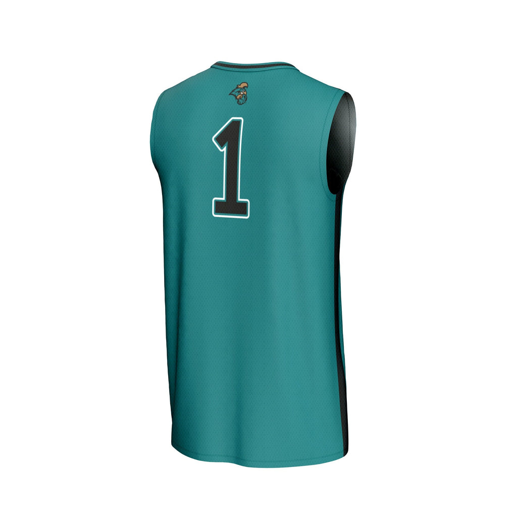 #1 Coastal Carolina Chanticleers Lightweight Basketball Fashion Jersey - Teal product image 4, provided for visual reference
