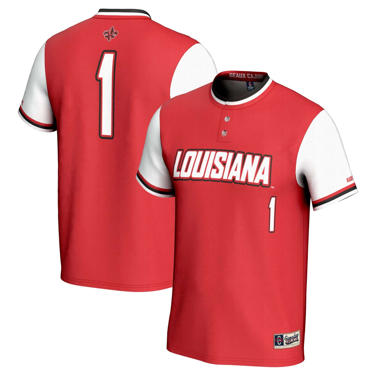 #1 Louisiana Ragin' Cajuns Lightweight Softball Jersey - Cardinal product image 1, provided for visual reference and product